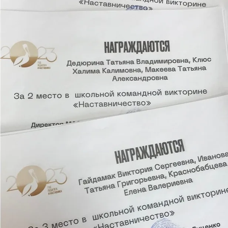 Итоги школьной командной викторинв "Наставничество"